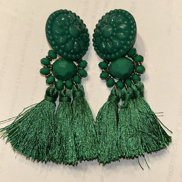 H&M Teal/Gold tone Earrings.New Without Tag - Picture 4 of 6